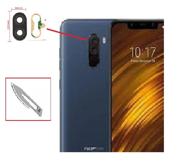 Tkgz Xiaomi POCOPHONE F1 Arka Kamera CAM Lensi + Bistüri Ucu ürün görseli 1