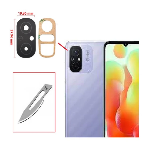 Tkgz Xiaomi Redmi 12C Arka Kamera CAM Lensi + Bistüri Ucu ürün görseli 1