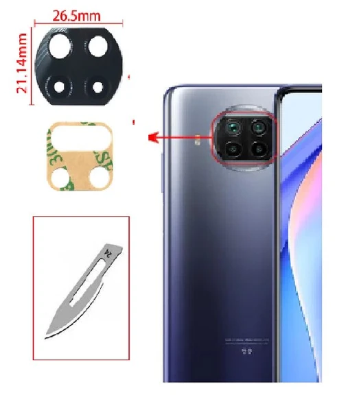 Tkgz Xiaomi Mİ10T LİTE Arka Kamera CAM Lensi + Bistüri Ucu ürün görseli 1