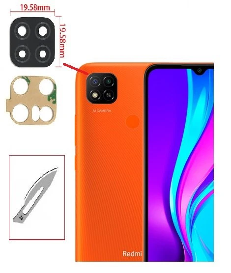 Tkgz Xiaomi Redmi 9A-9C Arka Kamera CAM Lensi + Bistüri Ucu ürün görseli 1