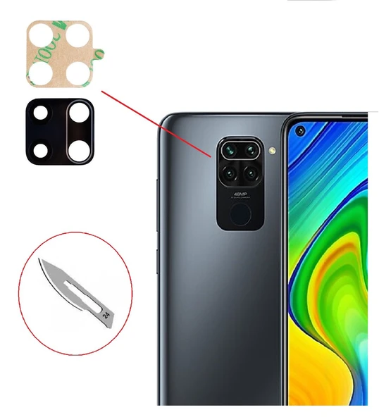 Tkgz Xiaomi Redmi NOTE 9S Arka Kamera CAM Lensi + Bistüri Ucu ürün görseli 1