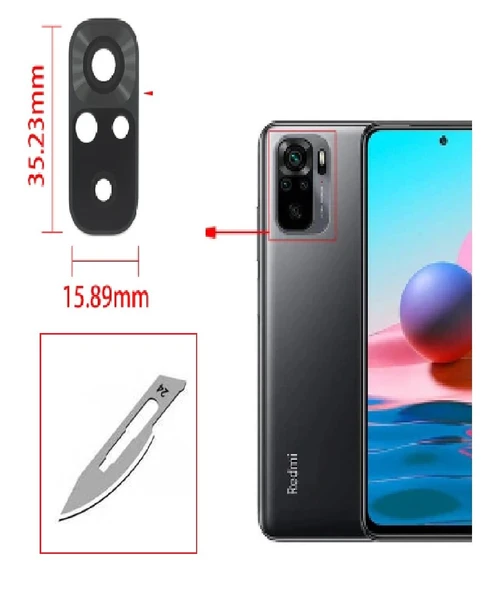 Tkgz Xiaomi Redmi NOTE 10 NOTE 10s 4G Arka Kamera CAM Lensi + Bistüri Ucu ürün görseli 1