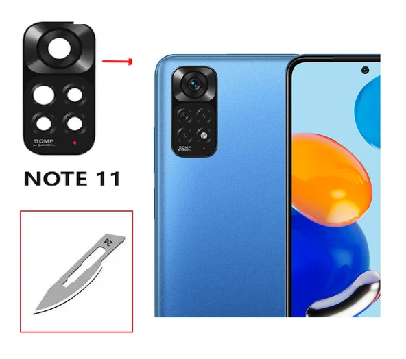 Tkgz Xiaomi Redmi NOTE 11 5G Arka Kamera CAM Lensi + Bistüri Ucu ürün görseli 1