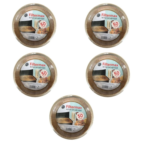 Filtermax Yağlı Airfryer Fırın Fritöz Tepsi Pişirme Kızartma Kağıdı - Yuvarlak - 20 Cm. - 250 Adet ürün görseli 1