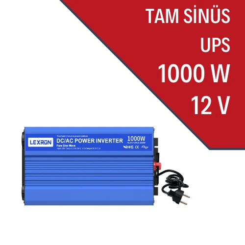 Lexron 1000W-12V TAM SİNÜS İNVERTER (UPS) LXR UPS 1000L ürün görseli 1