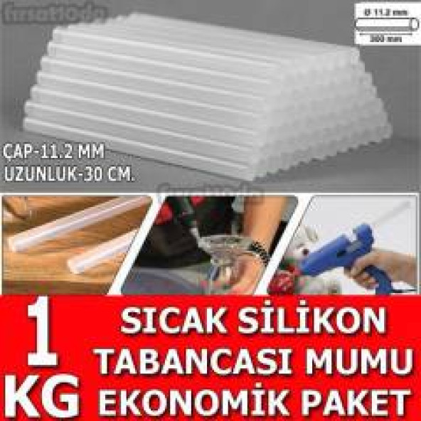 ŞEFFAF,Mum Silikon, 3,kg, 30 cm Uzunluğunda HOTMELT, KALIN, 11.2 MM ürün görseli 1