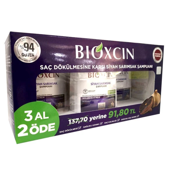 Bioxcin Siyah Sarımsak Şampuanı 3 Al 2 Öde ürün görseli 1