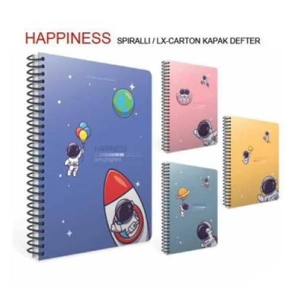 Gıpta Happiness A5 80 Yaprak Çizgili Spiralli Defter ürün görseli 1