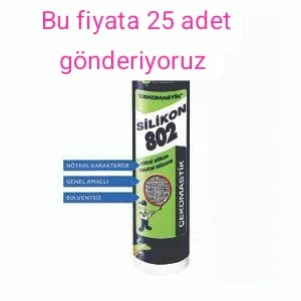 BOSTİK, 802, NÖTRAL SİLİKON , 25 ADET FİYATIDIR.280 ML, 5 renk seçenegi ürün görseli 1