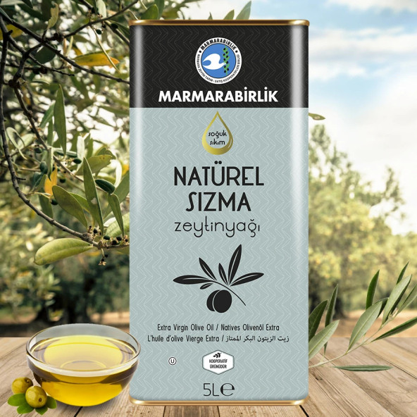 Marmarabirlik Naturel Soğuk Sıkım Sızma Zeytinyağı 5 L ürün görseli 1