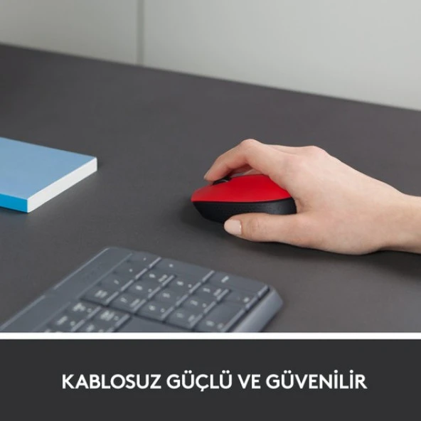 Logıtech M171 Kablosuz Mouse - Kırmızı - Resim 4