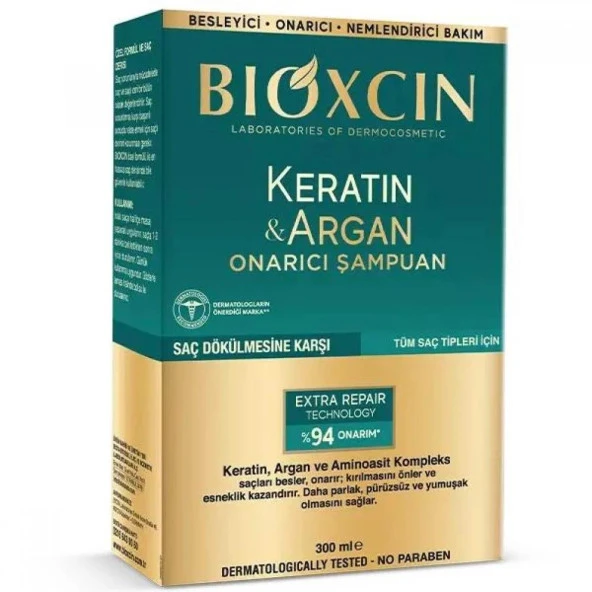 Bioxcin Keratin & Argan Onarıcı Şampuan 300 ml ürün görseli 1