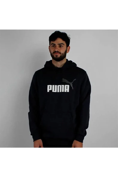 Puma Ess+ 2 Col - Erkek Siyah Pamuklu Kapüşonlu Sweatshirt - 586764 61 ürün görseli 1