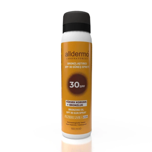 Alldermo Bronzlaştırıcı Güneş Spreyi SPF30 150 ml ürün görseli 1