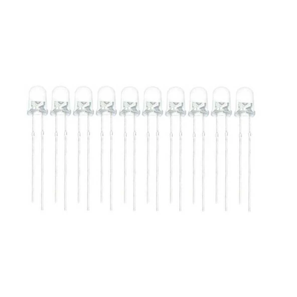 3mm Şeffaf Beyaz Led Paketi - 50 Adet ürün görseli 1