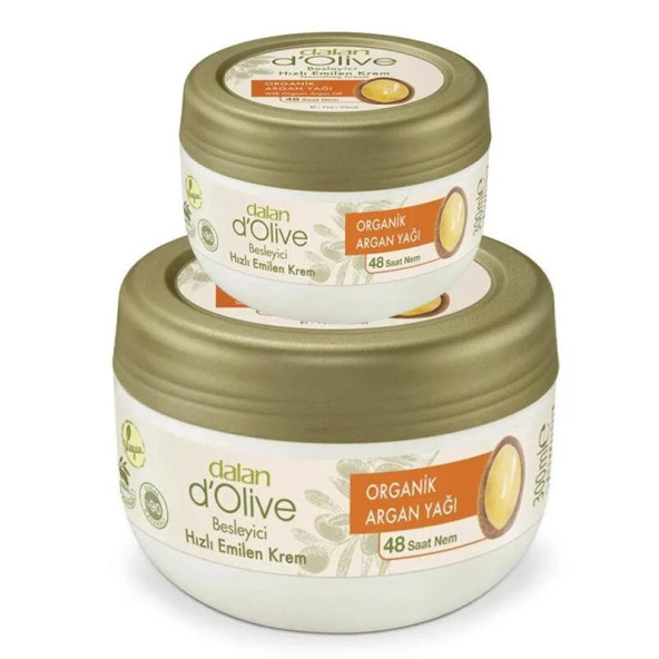 Dalan D'olive Organik Argan Yağı Besleyici Hızlı Emilen Krem 300 ml + 150 ml ürün görseli 1