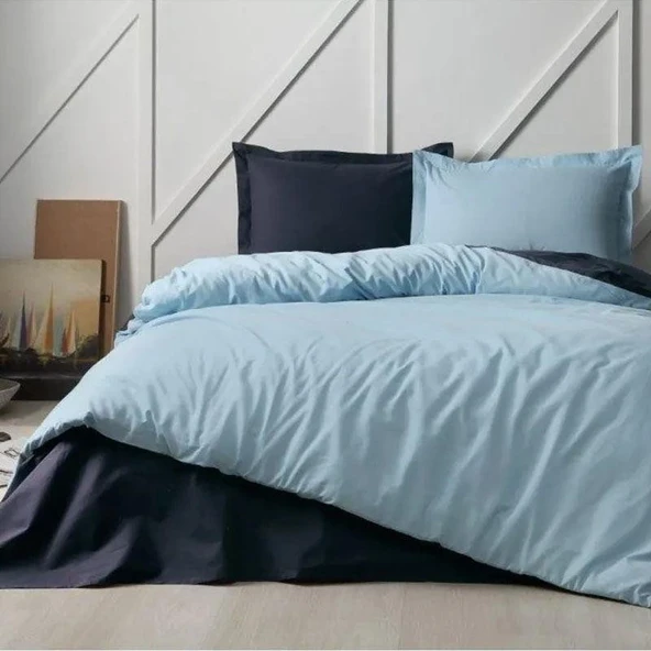 Özdilek Çift Kişilik Ranforce Nevresim Takımı Colormix Aqua Lacivert ürün görseli 1