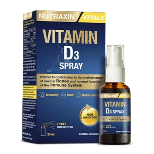 Nutraxin Vitamin D3 1.000 IU Sprey 30 ml ürün görseli 1