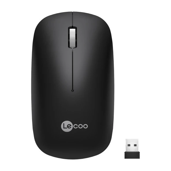 Lenovo Lecoo WS214 1200 DPI 4 Tuşlu Kablosuz Sessiz Mouse - Siyah ürün görseli 1