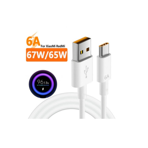 Xiaomi 67W Turbo Type-C şarj kablosu Redmi Mi Telefon Uyumlu şarj Kablosu 6A Uyumlu TURBO Şarj Data Kablosu ürün görseli 1