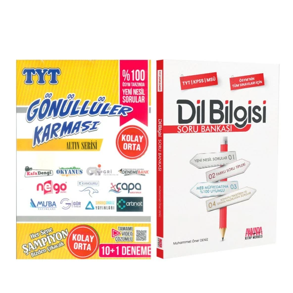 Gönüllüler Karması TYT Altın Deneme ve AKM Dil Bilgisi Soru Bankası Seti 2 Kitap ürün görseli 1