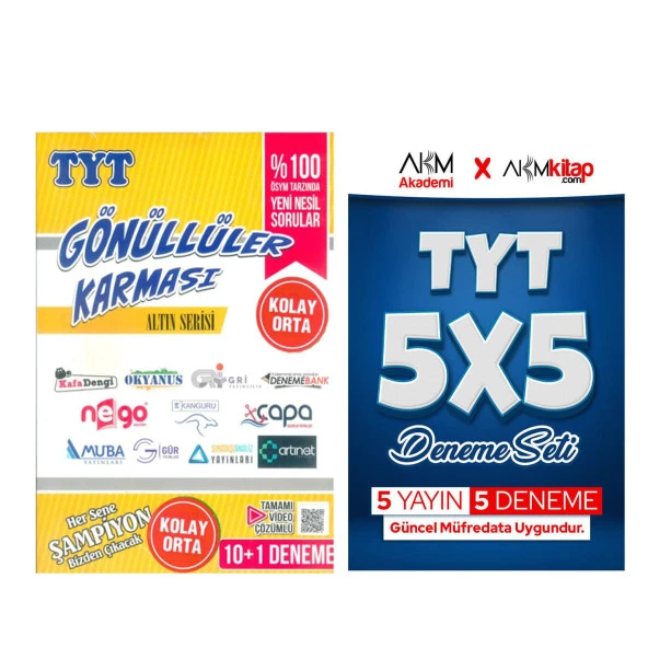Gönüllüler Karması TYT Altın ve AKM Kitap Deneme Seti 2 Kitap ürün görseli 1
