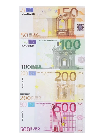 100 Adet Euro Geçersiz Para Parti Şaka Düğün Parası Karışık Yabancı Para ürün görseli 1