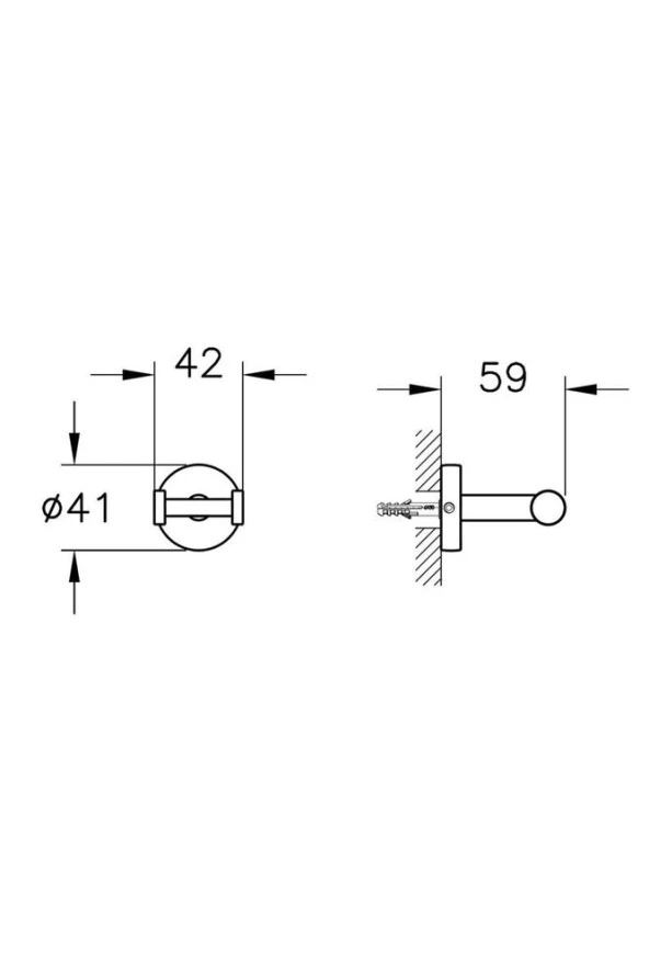 Base 200 A44102 Ikili Askı, Krom - Resim 2
