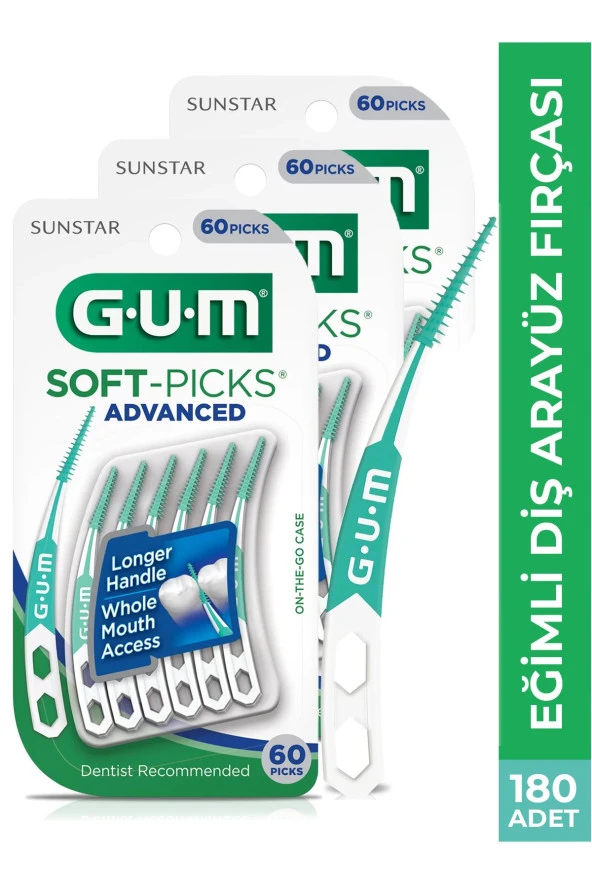 GUM Soft Picks Eğimli Ara Yüz Fırçası 180 Adet ürün görseli 1