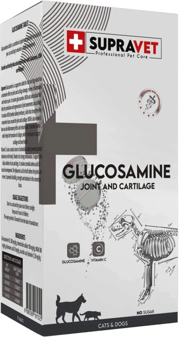 Supravet Glucosamine Tablet + Vitamin C 75 Tablet ürün görseli 1