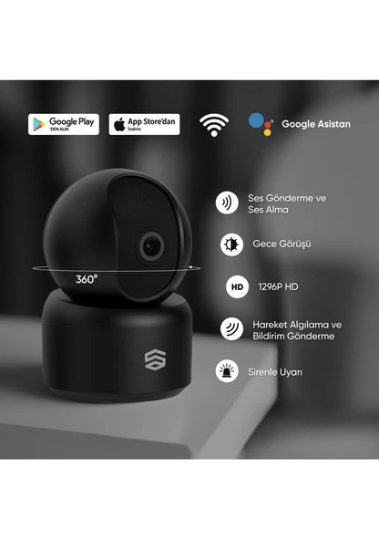 Şımart Akıllı Wi-Fi Kamera 360 1296p 2k - Resim 2