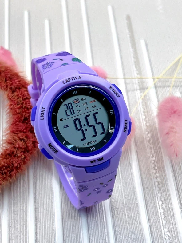 Captiva 30 mt Suya Dayanıklı Diğital Spor Kasa Alarm-Kronometre-Işıklı Çoçuk Kol Saati C.PT01Y.99 ürün görseli 1
