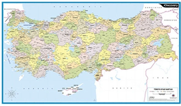 DİSCOVERY DUVAR HARİTASI 60*100 TÜRKİYE SİYASİ *20 ürün görseli 1