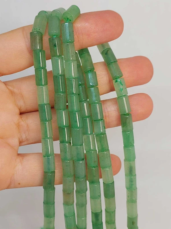 Aventurin Taşı Silindir Kesim 5.5x7.5mm Dizi (49310) ürün görseli 1