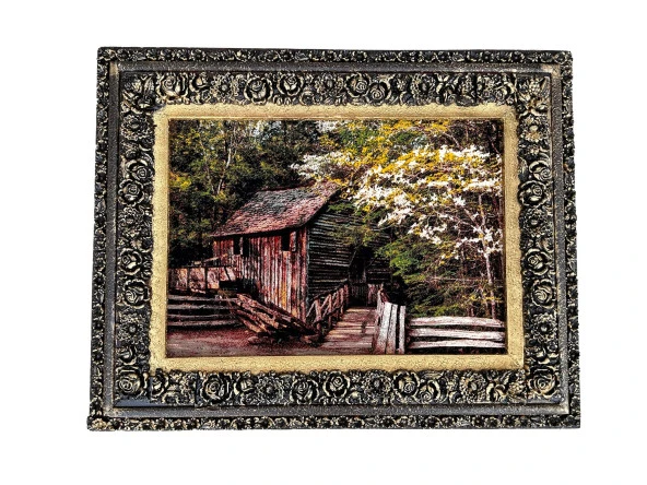 Ormandaki Kulübe Adlı İran Tebriz Halı Tablo 95x75cm - Duvar Halı Kilim Tablo ürün görseli 1