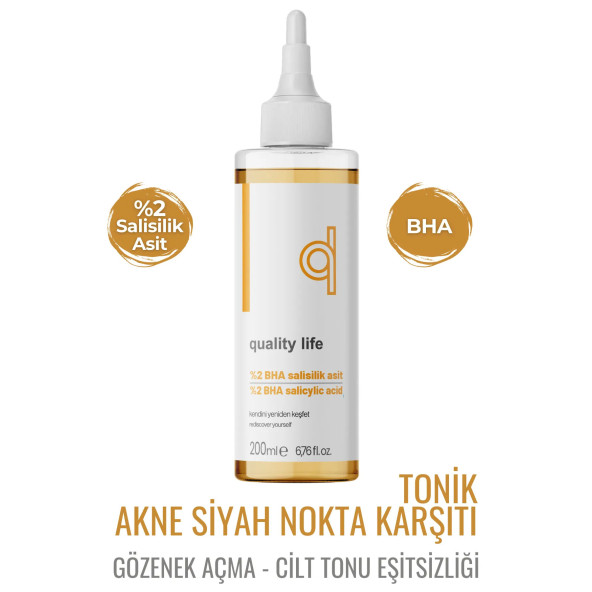 Salisilik Asit Tonik - Gözenek Sıkılaştırıcı Sivilce ve Akne Karşıtı Siyah Nokta Temizleme 200 ML ürün görseli 1