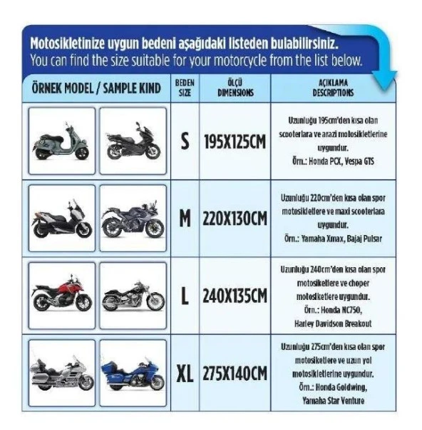 Automix Motorsiklet Örtüsü XLarge - Resim 2