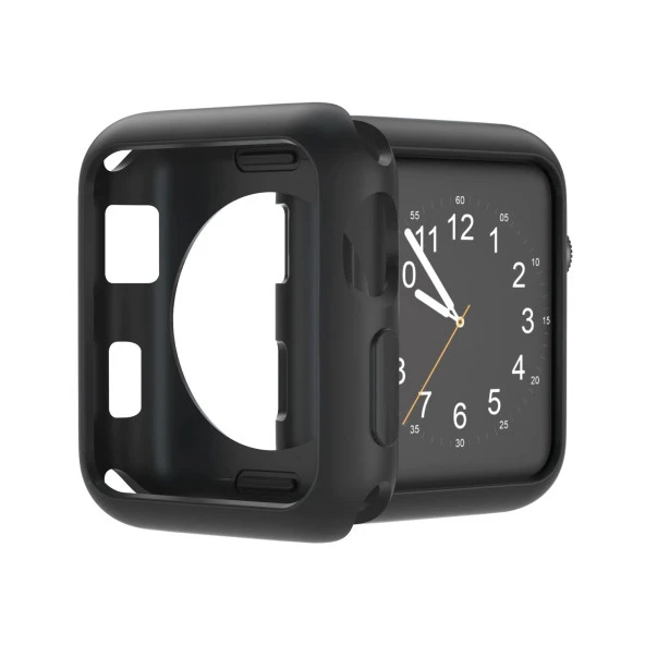 iOS Uyumlu Watch 38 - 40 - 42 - 44 Mm Yumuşak Siyah Premium Silikon Kılıf ürün görseli 1