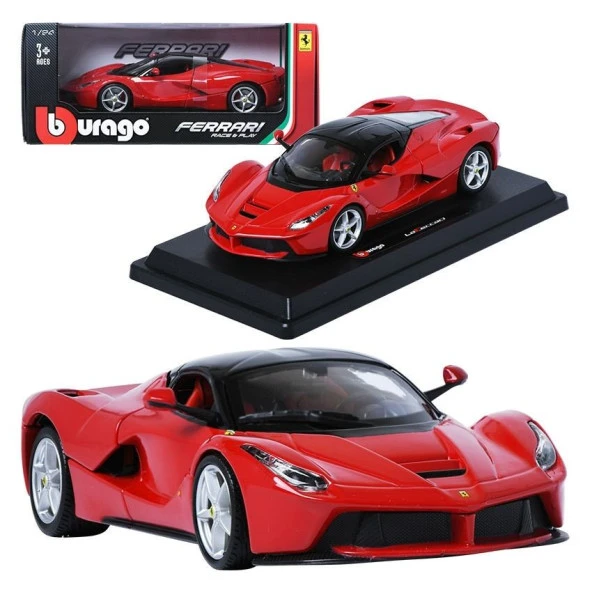 Burago Ferrari LaFerrari 1:24 Kırmızı Model Araba - Resim 2