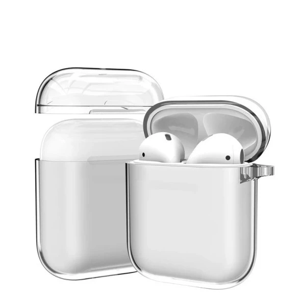 Newface  Airpods 1. Nesil / 2. Nesil Uyumlu Sert İnce Premium Şeffaf Kılıf ürün görseli 1