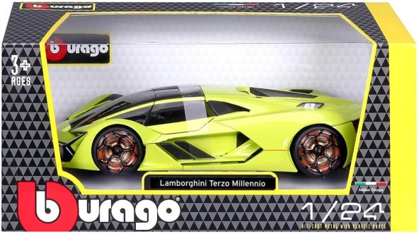 Bburago Lamborghini Terzo Millennio Yeşil 1:24 Model Araba - Resim 5