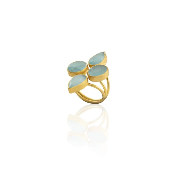 Kadir Jewellery 22 Ayar Altın Kaplama Zirkon Taşlı Kadın Vintage Yüzük ürün görseli 1