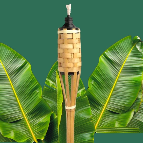 90 CM BAMBU MEŞALE VIP 90 CM BAMBOO TORCH BAHÇE AYDINLATMA IŞIĞI KINA KIR DÜĞÜN KORTEJ IŞIKLARI ürün görseli 1