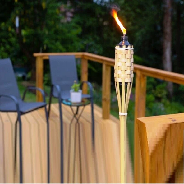 VIP QUALITY 50PCS 90 CM BAMBOO TORCH 50 ADET 90 CM BAMBU MEŞALE BAHÇE AYDINLATMA TOPTAN BAMBU MEŞALE ürün görseli 1