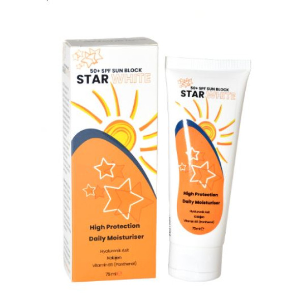 Star White Yüksek Korumalı 50 Faktör Güneş Kremi 75ml , Uzun Süreli Güneş Koruma ürün görseli 1