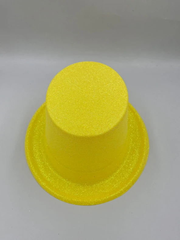 Sarı Renkli Lazer Olval Simli Şapka 30x10 cm ürün görseli 1