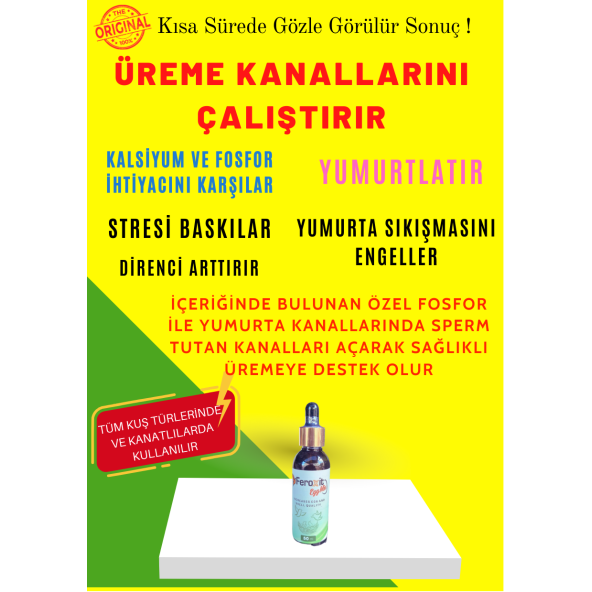 ÜREME KANALLARINI ÇALIŞTIRIR Yumurta sayısını Artırır TÜM KANATLI TÜRLERİ İÇİN KULLANILIR ürün görseli 1