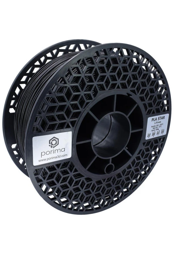 Porima PLA STAR(Simli) 1.75mm Siyah RAL9005 Filament 1 Kg ürün görseli 1