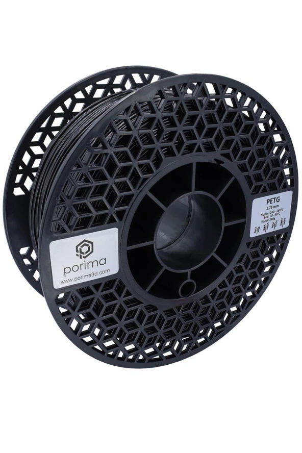 Porima PETG 1.75mm Siyah RAL9005 Filament 1 Kg ürün görseli 1