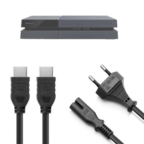 PS4 Güç Kablosu ve Hdmi Görüntü Kablosu Set Playstation 4 Aksesuar ürün görseli 1